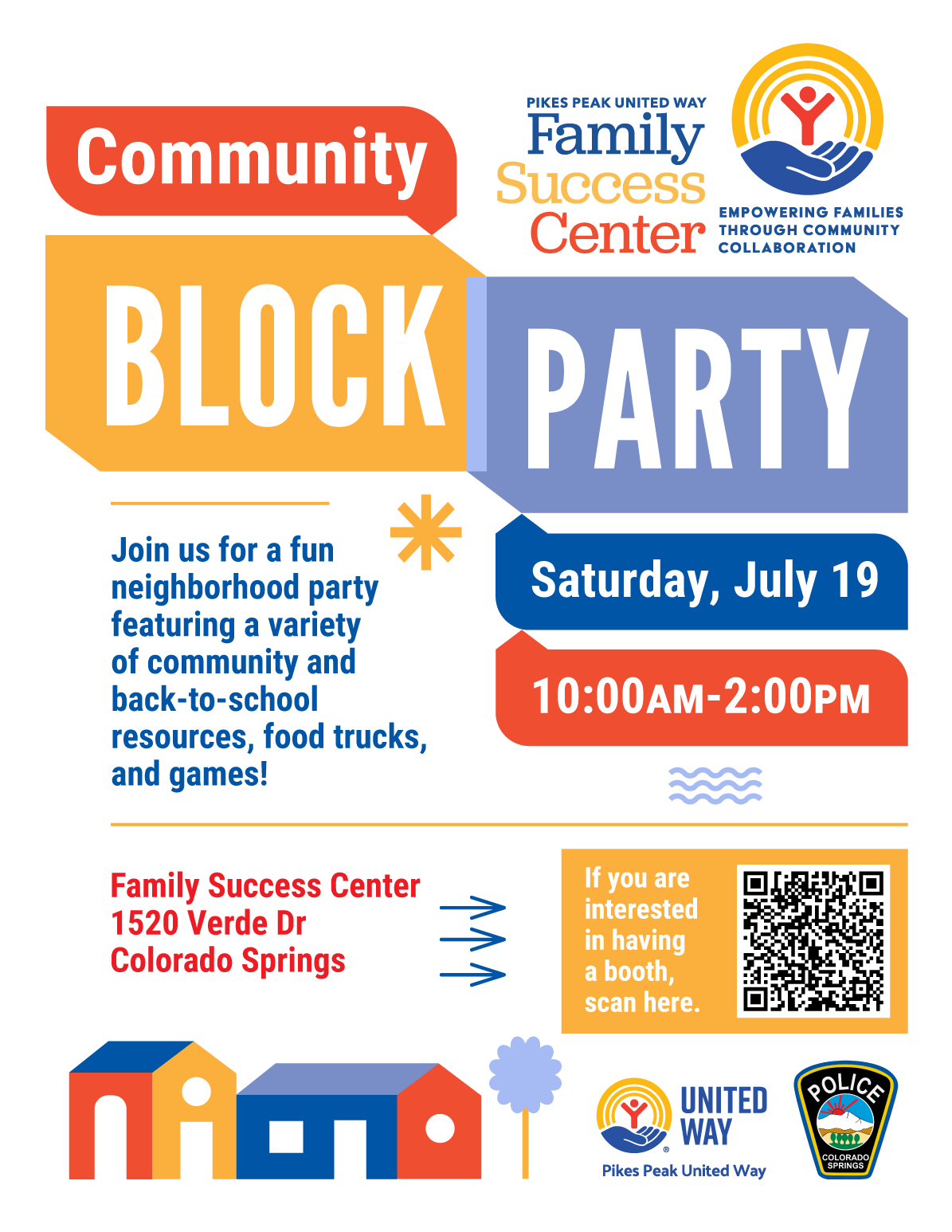 Flyer for Pikes Peak United Way Block Party